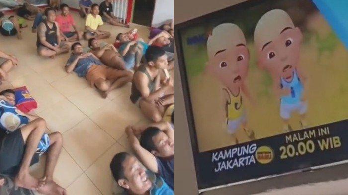VIRAL Narapidana Bertato Berkumpul Menonton Upin & Ipin, Wajah Bahagia Jadi Sorotan