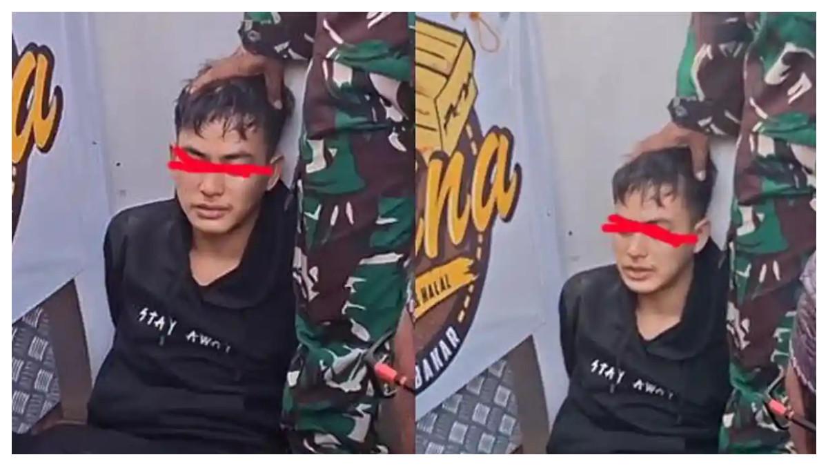 VIRAL MALING DITANGKAP - Sebuah video penangkapan seorang pemuda terduga perampok di sebuah minimarket viral di media sosial karena tampang sang maling. Karena tampangnya, dia mendapat perlakuan berbeda dari warga.