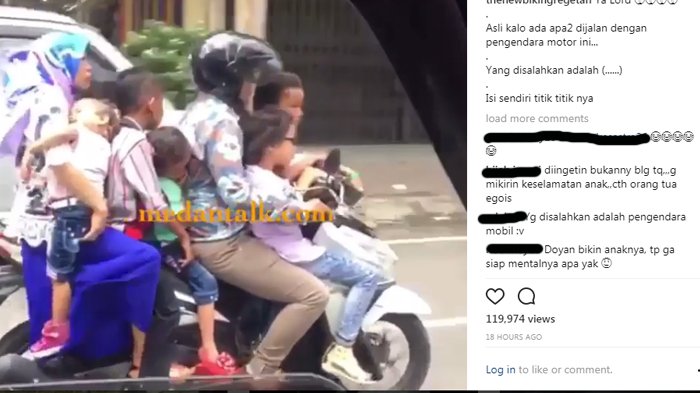 Bahaya! Pria Sembrono Ini Bonceng 6 Anak Plus Istri Sekaligus, Reaksinya Saat Direkam Menakutkan!