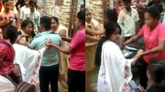 Belanja Bareng Ibu, Wanita Pergoki Suami Jalan dengan Wanita Lain, Langsung Labrak Bikin Pasar Heboh