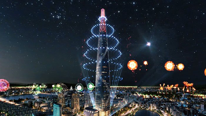 Habiskan Dana Rp 4 Miliar per Menit, Video Pertunjukan Kembang Api Lotte Tower Ini Bikin Merinding!
