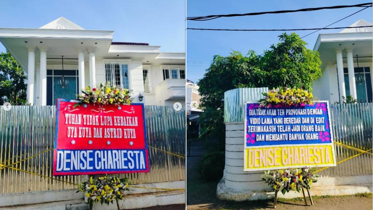 KARANGAN BUNGA DI RUMAH UYA KUYA - Ada pula tulisan lain yang menegaskan bahwa rumah mewah milik Uya Kuya bukan berasal dari jabatan politik, melainkan hasil jerih payahnya di dunia hiburan.