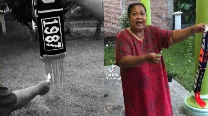 Imbas Tragedi Kanjuruhan, Ibu Ini Bakar Atribut Arema FC Milik Anak : Nggak Usah Arema-aremaan Lagi