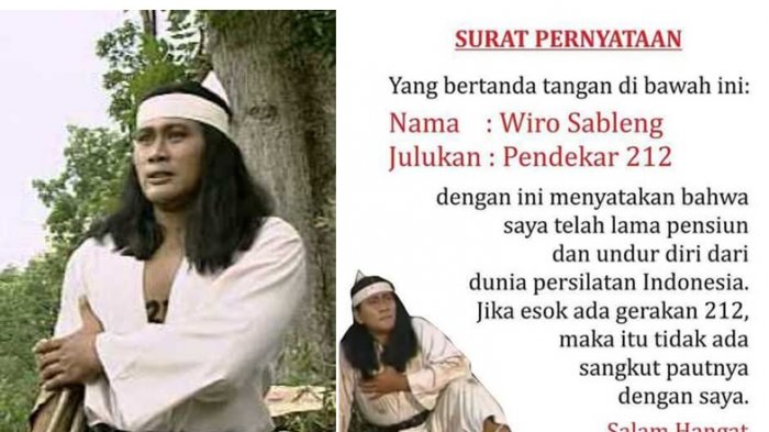 Demo 2 Desember - Surat Pernyataan Wiro Sableng Terkait Aksi Damai 212, Jangan Dianggap Serius!