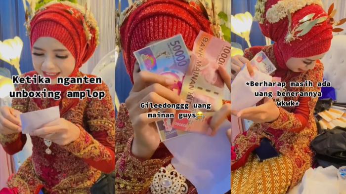 Buka Amplop Sumbangan Pernikahan, Pengantin Wanita Ngakak Lihat Isinya, Uang Mainan Rp150 Ribu!