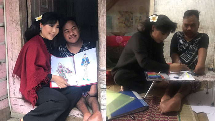 Anne Avantie Kunjungi Rahmat Hidayat, Desainer Difabel yang Cari Nafkah dari Menjual Hasil Desainnya