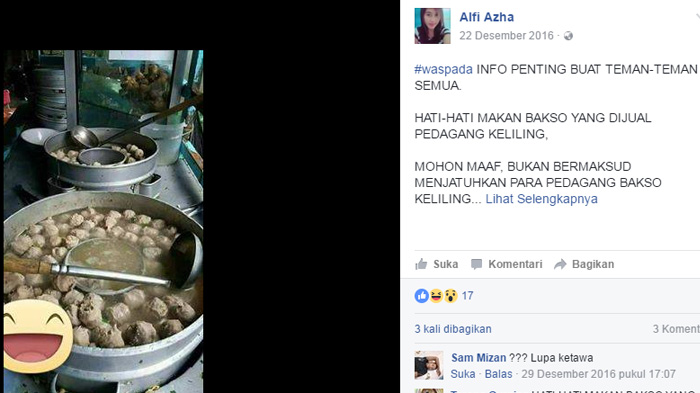 Waspada! Netizen Ini Ingatkan Agar Hati-hati Saat Beli Bakso, Setelah Dibaca Isinya Bikin Kesal