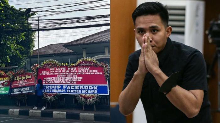 Karangan Bunga dari Penggemar untuk Bharada E yang Divonis: Apa Pun Keputusannya Kami Mendukungmu