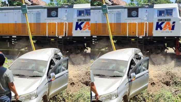Kecelakaan di Banyuwangi, Kereta Api Tabrak Avanza, Mobil Terpental 30 Meter, Dua Penumpang Selamat