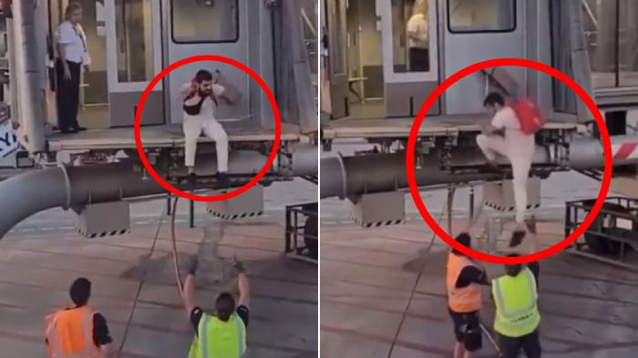 NEKAT Penumpang Memaksa Masuk ke Pesawat yang Mau Lepas Landas, Nahas Terjatuh ke Landasan, Selamat?