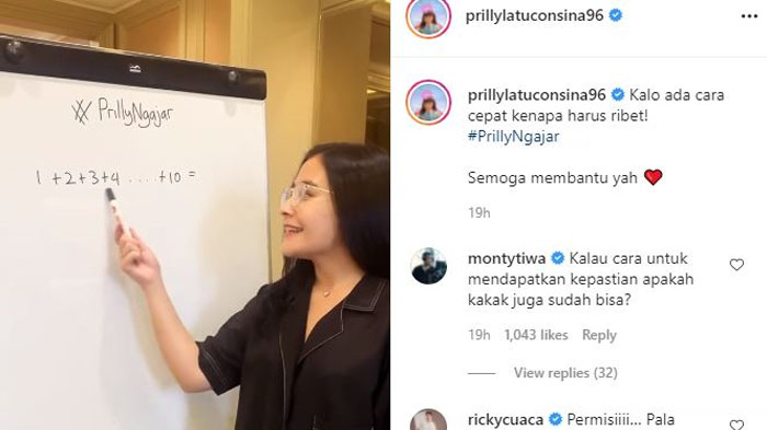 Prilly Latuconsina Pamer Ngajar Matematika, Komentar Kocak Mantan Kekasih Glenca Chysara Disorot