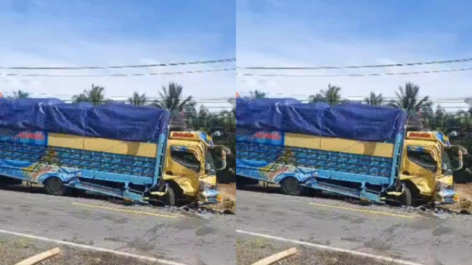 Adu Banteng Truk Hino vs Hilux di Trans Sulawesi Mamuju Tengah, Kedua Kendaraan Ringsek