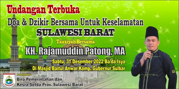 Sambut Tahun Baru 2023, Pemprov Datangkan Ustadz Rajamuddin Isi Zikir dan Doa Bersama