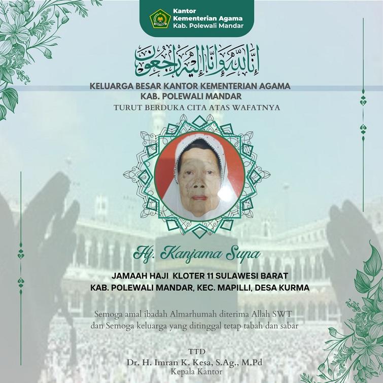 Jemaah Haji Polman Asal Desa Kurma Meninggal di Pesawat 30 Menit Sebelum Tiba di Indonesia