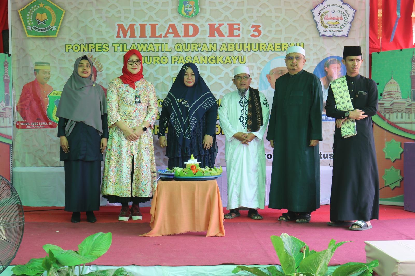 Wabup Pasangkayu Herny Agus Hadiri Milad ke-3 Ponpes Tilawatil Abuhuraerah Peburo