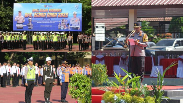 Kapolda Sultra Irjen Didik Agung Widjanarko memimpin Apel Pasukan Operasi Zebra Anoa 2025 di Kendari