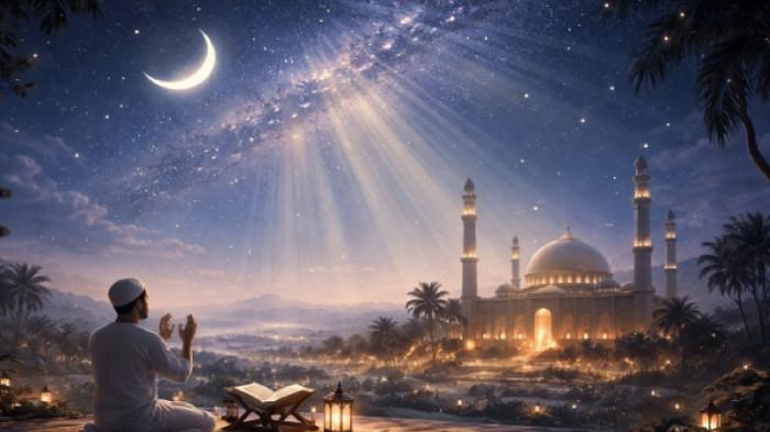ILUSTRASI MALAM LAILATUL QADAR - Umat Muslim beribadah di malam Lailatul Qadar, ilustrasi ini dibuat menggunakan ChatGPT. Sebagai umat Muslim, patut untuk meneladani Rasulullah SAW. Segela kebaikan yang dilakukan Sang Baginda, menjadi panutan untuk seluruh umat Muslim di dunia. Tak terasa malam Lailatul Qadar akan segera menjumpai seluruh umat.