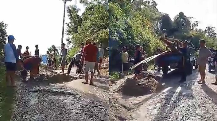 Warga Kolaka Utara Perbaiki Sendiri Jalan Rusak, Tagih Janji Pemprov Sultra yang Belum Ditepati