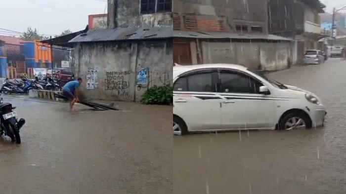 Akibat Curah Hujan Tinggi, Tiga Titik Jalan di Muna Sulawesi Tenggara Digenangi Air
