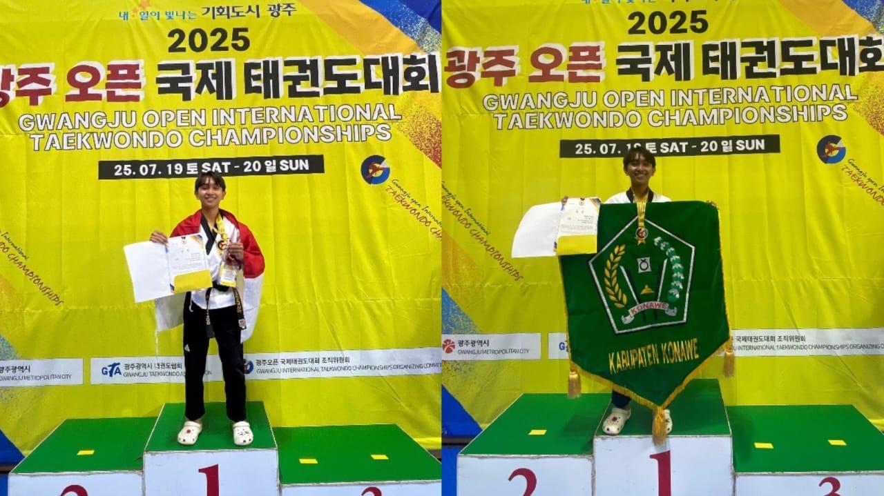 Atlet Taekwondo Asal Konawe Sulawesi Tenggara Rahmat Lagaligo Raih Medali Emas di Gwangju Open 2025
