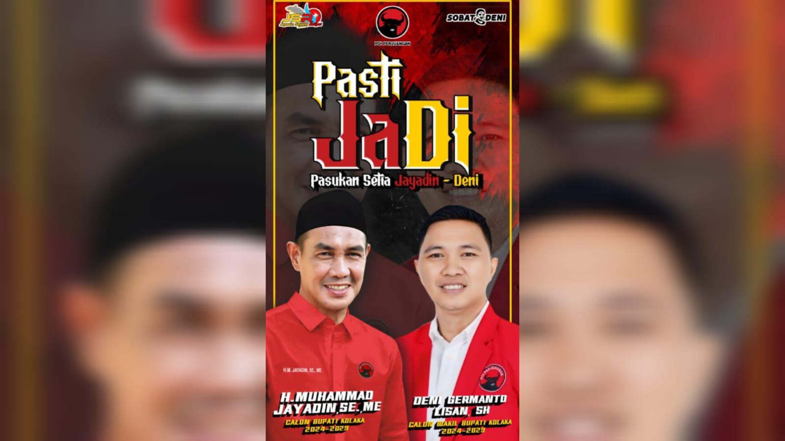 Beredar Poster Jayadin dan Deni Berpasangan di Pilkada Kolaka 2024: Tunggu DPP PDIP