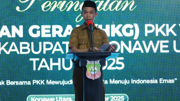 Bupati Konawe Utara Ikbar Minta TP PKK Bentuk Generasi Unggul saat Buka HKG ke-53 dan Rakerda PKK