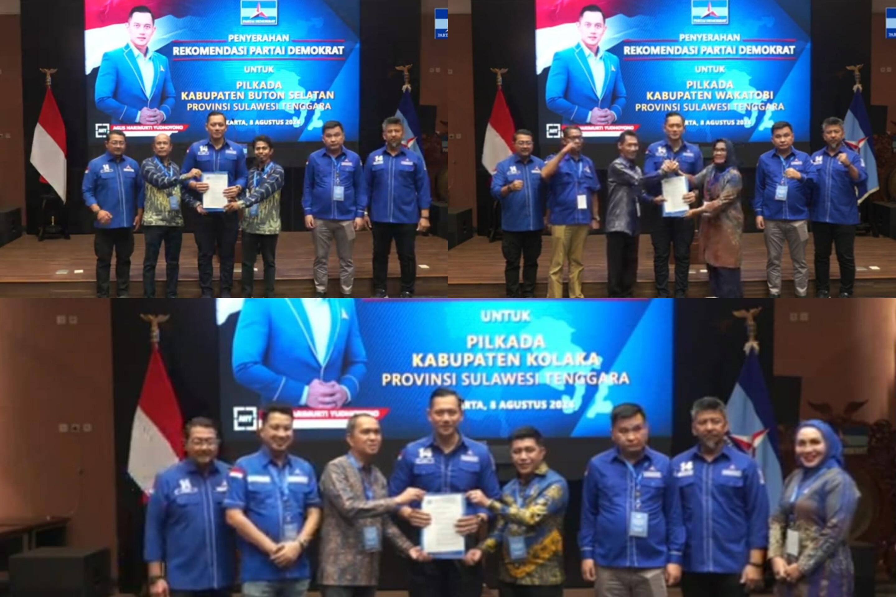 Beri Rekomendasi Dukungan 3 Bacakada di Sultra, AHY: Ada Kader Demokrat, Juga Dari Partai Sahabat