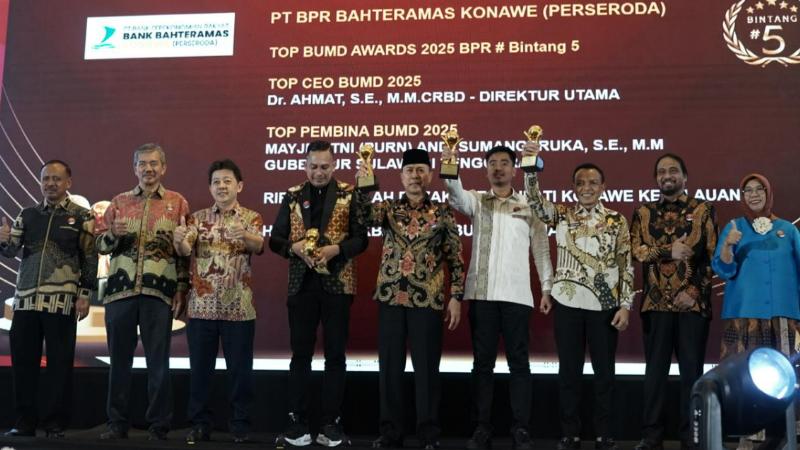 Gubernur Sulawesi Tenggara Andi Sumangerukka, 5 Kepala Daerah se-Sultra Raih Top Pembina BUMD 2025