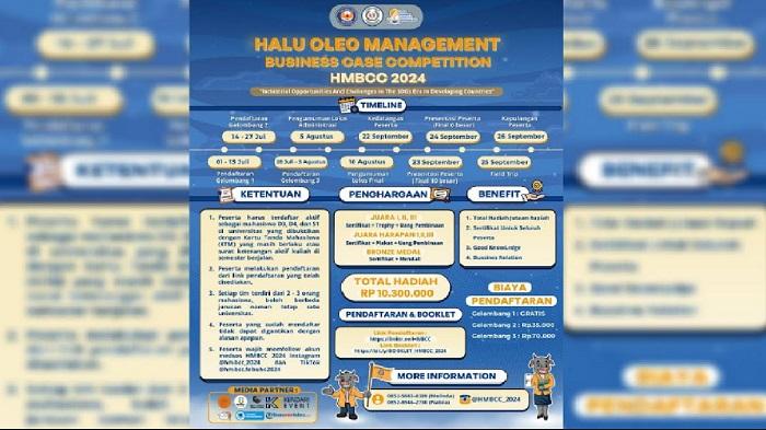 Syarat Ikut Halu Oleo Management Business Case Competition 2024 Digelar FEB UHO Kendari Sultra