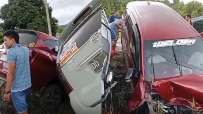 Kecelakaan Mobil Avanza Versus Sigra di Jalan Trans Sulawesi Kolaka Utara, 1 Terluka Parah