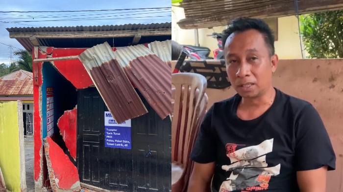 Kondisi Kios Warga di Puulowaru Besulutu Konawe Usai Ditabrak Truk Molen, Kerugian Capai Rp60 Juta