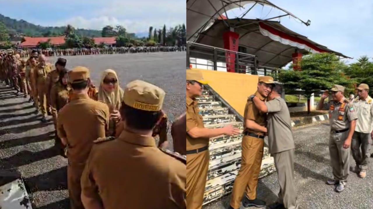 Momen Salam-Salaman Apel Perdana Bupati dan Wabup Konawe Utara Bersama ASN Usai Cuti Idulfitri