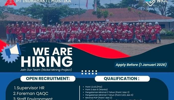 Loker Perusahaan Pertambangan Penempatan Langgikima Konawe Utara, Rekrutmen 6 Posisi, Cara Daftar