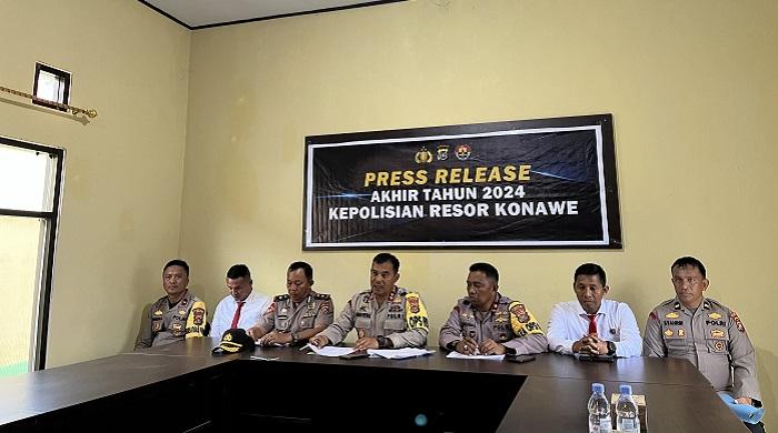 Pencurian, Penganiayaan hingga Kekerasan Anak Dominasi Kasus Ditangani Polres Konawe Selama 2024