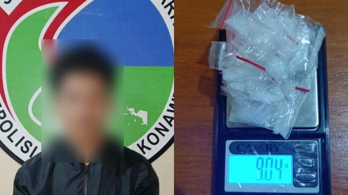 Polisi Bekuk Pemuda Asal Baubau Sulawesi Tenggara di Rumah Kos Unaaha Konawe, Sita 9,04 Gram Sabu