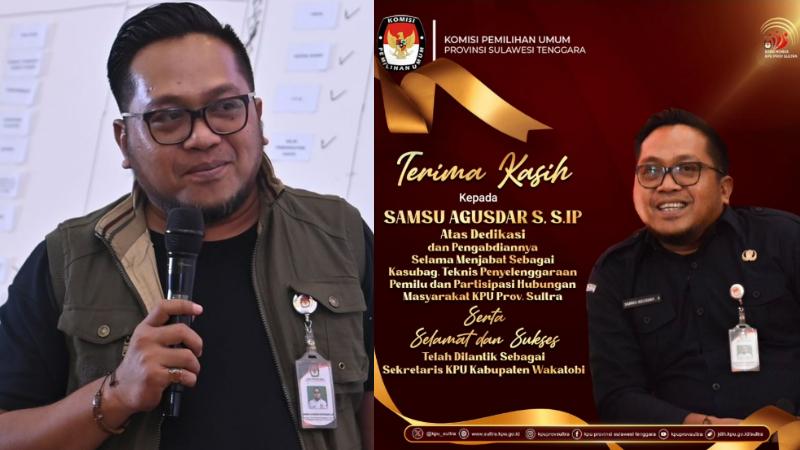 Profil Samsu Agusdar Safiuddin Promosi Sekretaris KPU Wakatobi Sulawesi Tenggara dari KPU Sultra