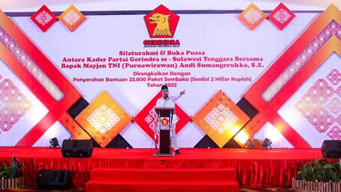 Target Partai Gerindra Pemilu 2024, Prabowo Jadi Presiden, Andi Sumangerukka Gubernur Sultra