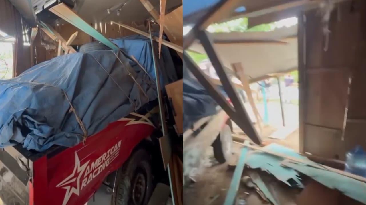 Lagi Baring, Warga Desa Tongauna Konawe Utara Dikejutkan Pikap Tiba-tiba Hantam Rumahnya