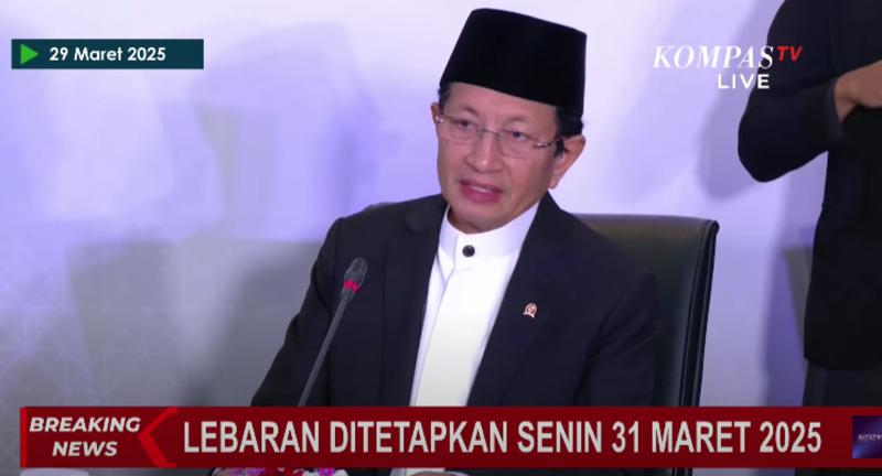 RESMI Hasil Sidang Isbat Penetapan 1 Syawal 1446 H, Menag Umumkan Lebaran Idul Fitri 31 Maret 2025
