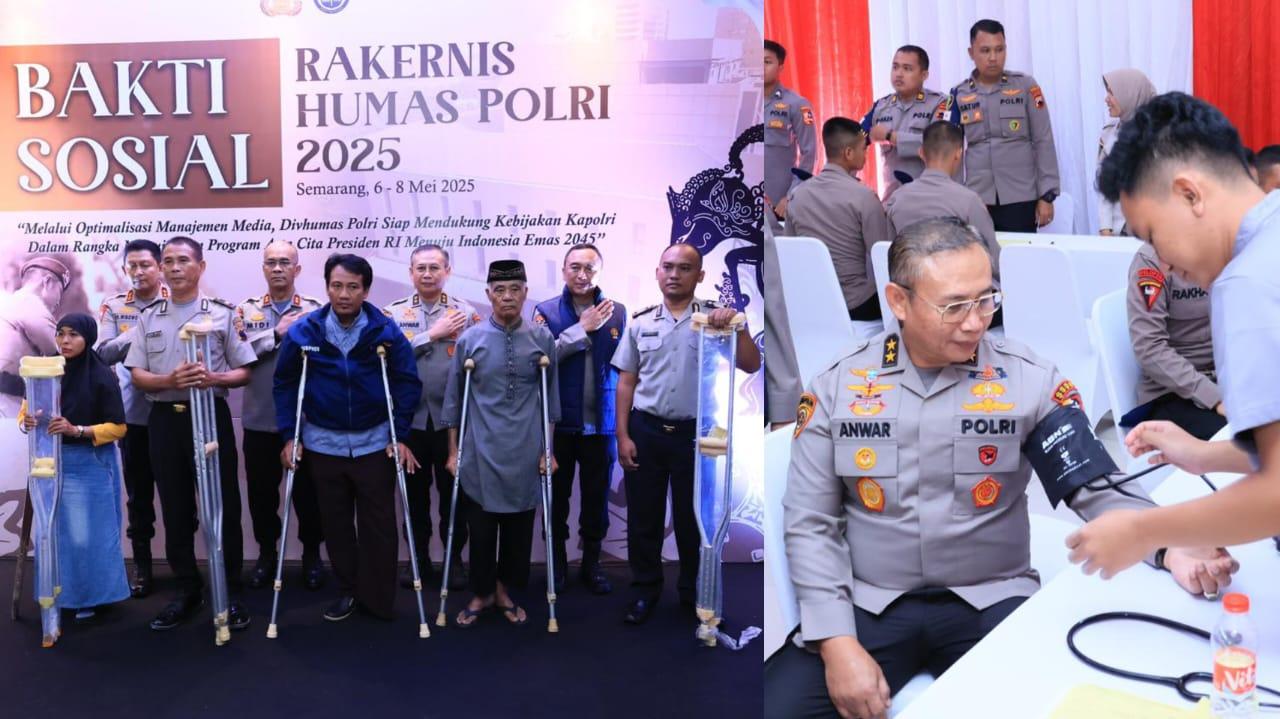 Bakti Sosial hingga Donor Darah Warnai Pembukaan Rakernis Humas Polri 2025 di Akpol Semarang