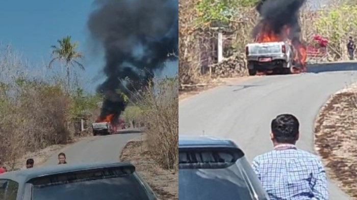 Kronologi Mobil Plat Merah Hilux Double Cabin Terbakar di Buton Tengah Sulawesi Tenggara