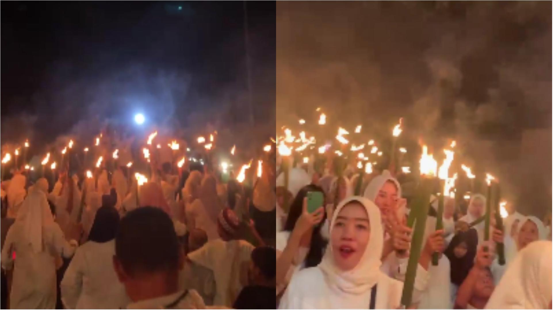 Ratusan Warga Kolaka Sulawesi Tenggara Pawai Obor Sambut Datangnya Bulan Ramadan 1445 H/2024 Masehi