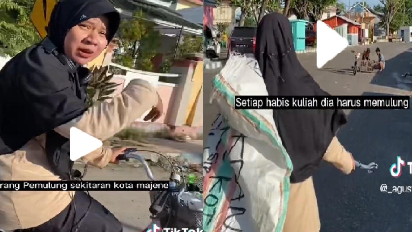 Video Viral TikTok Menginspirasi Mahasiswi Tinggal Sendiri di Majene, Bertahan Hidup Jadi Pemulung