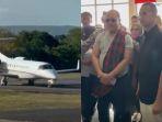 gaya-Ruksamin-pakai-sarung-saat-naik-Private-Jet-menuju-Baubau-Sulawesi-Tenggara.jpg