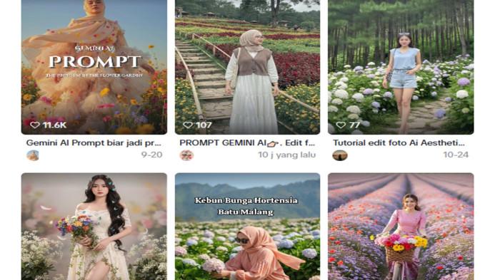 10 Teks Prompt Gemini AI Edit Foto di Taman Bunga, Viral di TikTok