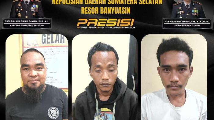 Polres Banyuasin Tangkap 3 Pelaku Penembakan di Jalan Lintas Palembang- Betung