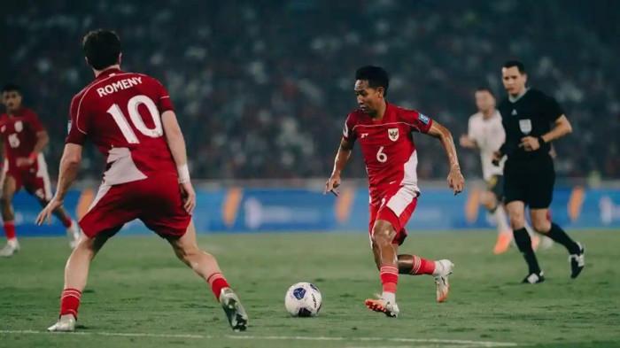 BECKHAM - Aksi debut Beckham Putra saat membela Timnas Indonesia vs China di Stadion Utama Gelora Bung Karno (SUGBK) pada Kamis (5/6/2025). Beckham Putra mencetak dua gol yang membawa Timnas Indonesia unggul atas Saint Kitts and Nevis di babak pertama, Jumat (27/3/2026).