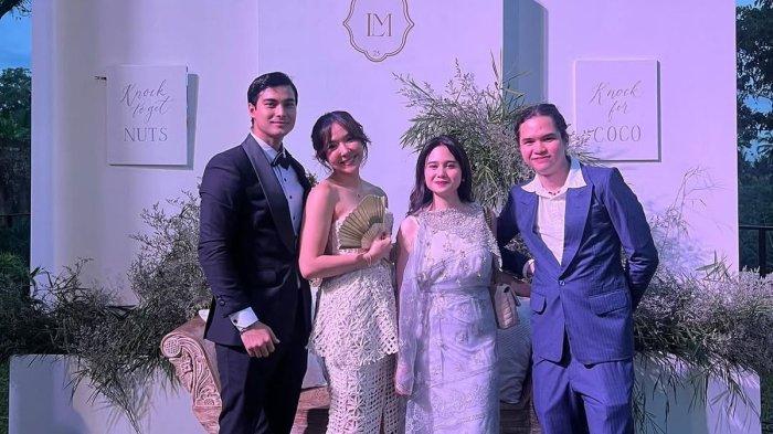 GISELLA DAN CINTA BRIAN - Aktor Cinta Brian ditemani oleh penyanyi Gisel Anastasia saat menghadiri acara pernikahan Luna Maya dan Maxime Bouttier di Ubud, Bali. Di sebelahnya ada pasangan Tissa Biani dan Dul Jaelani.