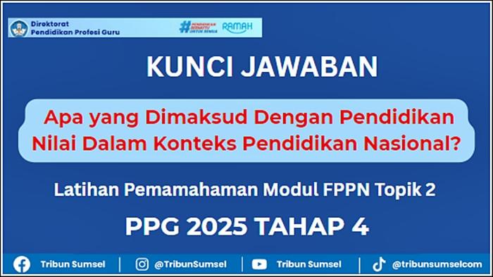 Apa yang Dimaksud dengan Pendidikan Nilai Dalam Pendidikan Nasional, Modul FPPN PPG 2025 Tahap 4
