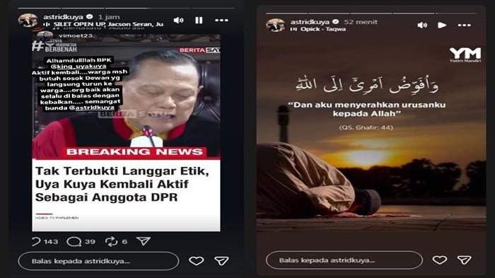Astrid Kuya bersyukur sang suami kini kembali aktif jadi anggota DPR RI.